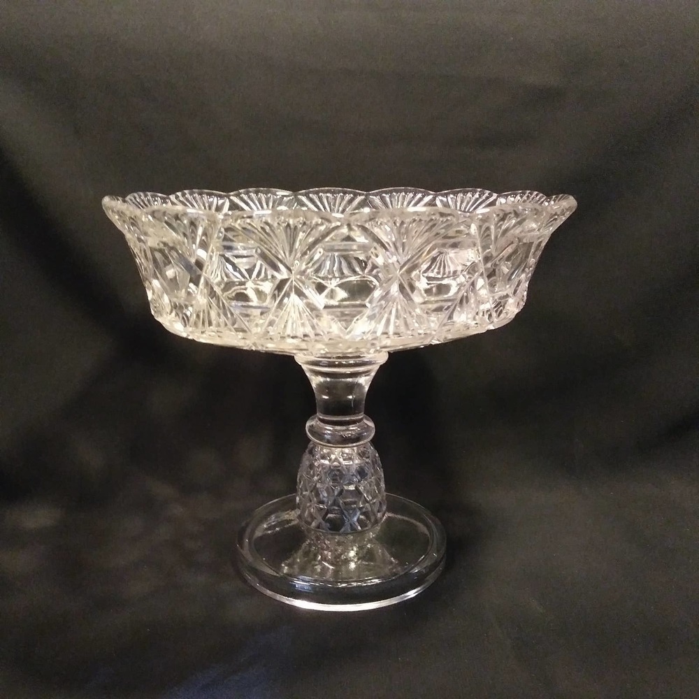 EAPG Challinor & Taylor Footed Compote Bowl in Blockade 1887